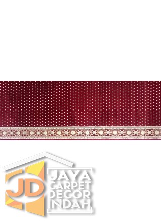 Karpet Sajadah Hekma Merah  Motif Bintik 120x600, 120x1200, 120x1800, 120x2400, 120x3000